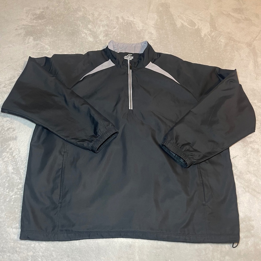 AX Ahead Extreme Jacket Mens XXL Black Quarter Zip Windbreaker Pullover Golf - Picture 2 of 10